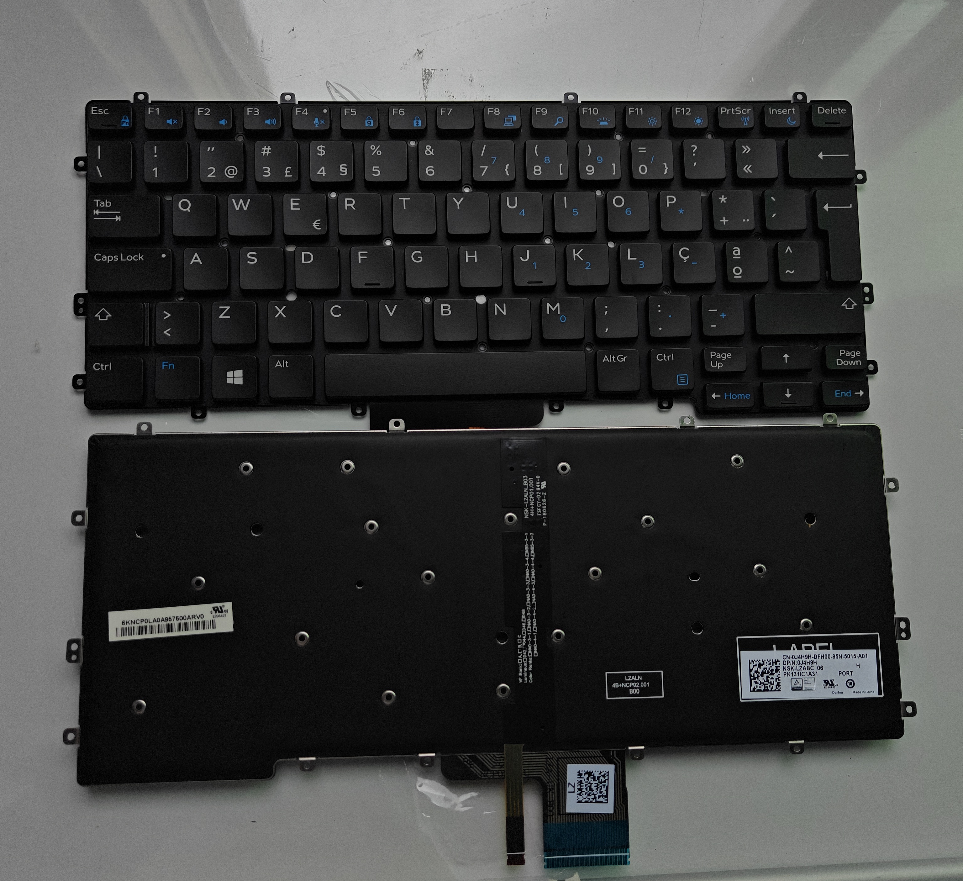 Picture of Laptop Portuguese Keyboard forNew Replacement Laptop Keyboard For DELL E7370 BLACK Backlit PO Layout